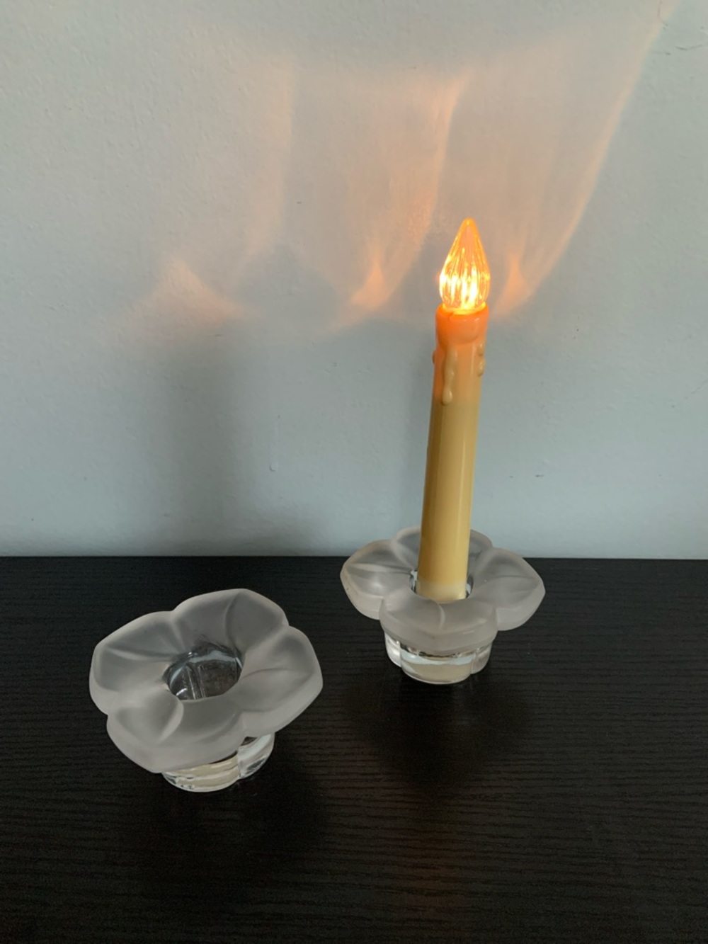French Lead Crystal Candle Holders pair by Cristal